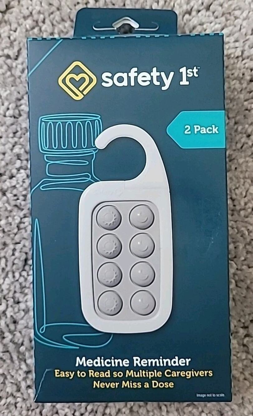 NWT Safety 1st Medicine Reminder 2 Pack Easy Read Dose Buttons